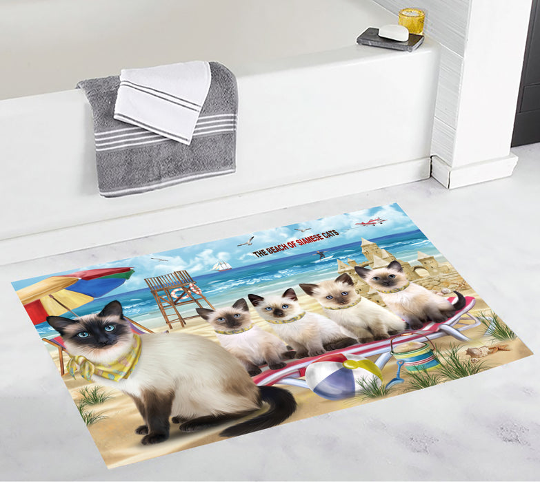 Pet Friendly Beach Siamese Cats Bath Mat