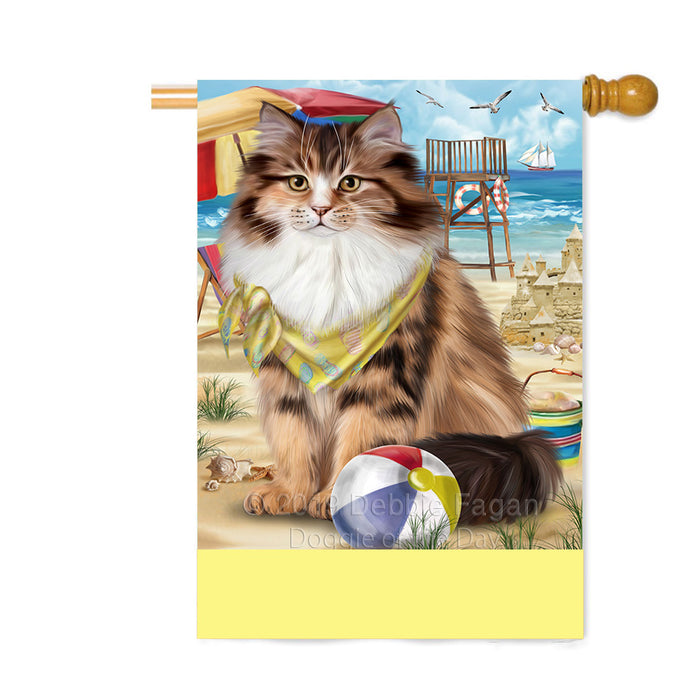 Personalized Pet Friendly Beach Siberian Cat Custom House Flag FLG-DOTD-A58487