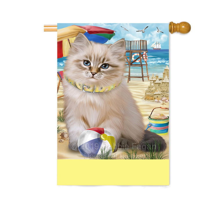 Personalized Pet Friendly Beach Siberian Cat Custom House Flag FLG-DOTD-A58488