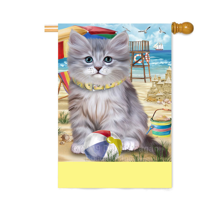 Personalized Pet Friendly Beach Siberian Cat Custom House Flag FLG-DOTD-A58489