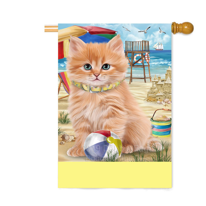 Personalized Pet Friendly Beach Siberian Cat Custom House Flag FLG-DOTD-A58490