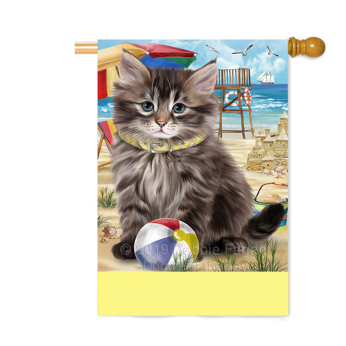 Personalized Pet Friendly Beach Siberian Cat Custom House Flag FLG-DOTD-A58491