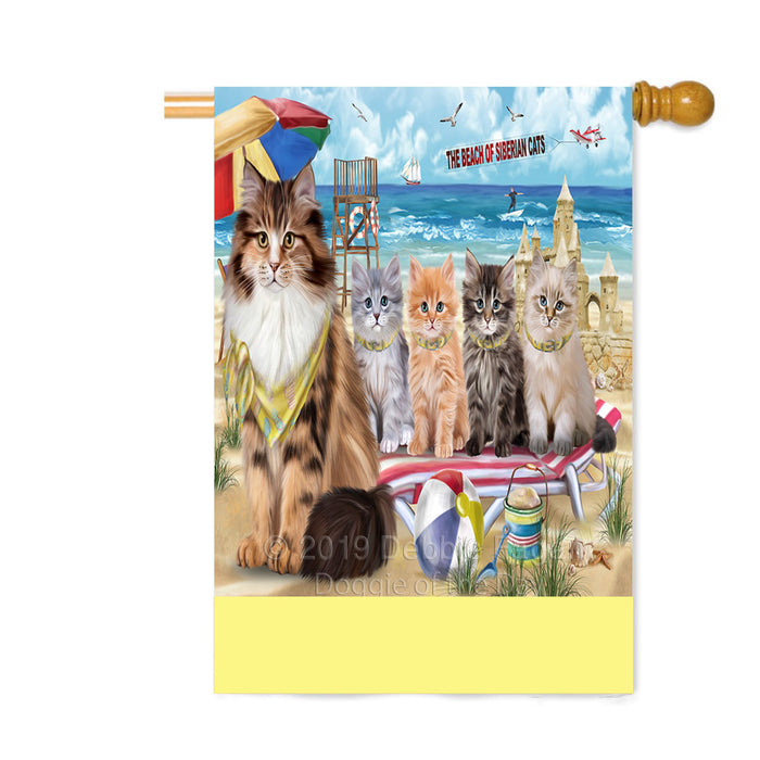 Personalized Pet Friendly Beach Siberian Cats Custom House Flag FLG-DOTD-A58486