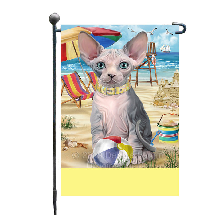 Personalized Pet Friendly Beach Sphynx Cat Custom Garden Flags GFLG-DOTD-A58437