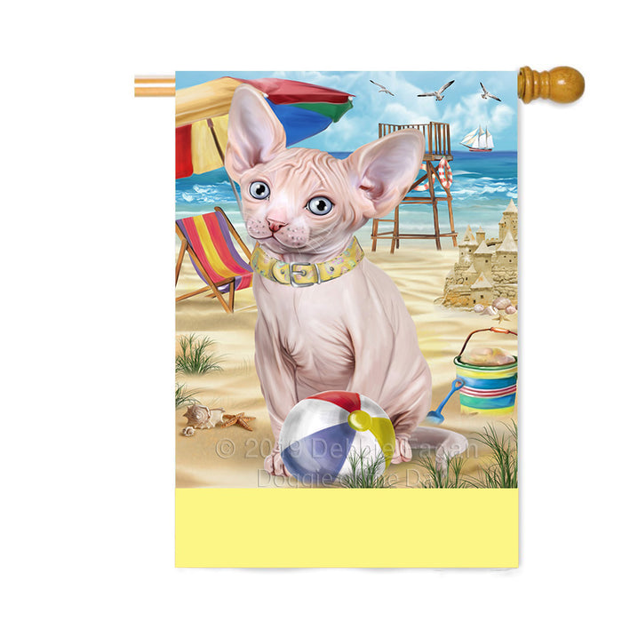 Personalized Pet Friendly Beach Sphynx Cat Custom House Flag FLG-DOTD-A58494