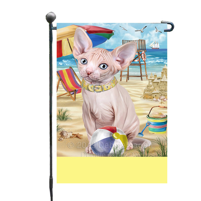 Personalized Pet Friendly Beach Sphynx Cat Custom Garden Flags GFLG-DOTD-A58438