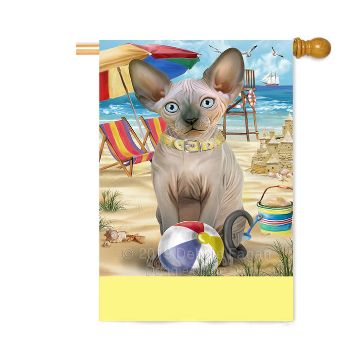 Personalized Pet Friendly Beach Sphynx Cat Custom House Flag FLG-DOTD-A58496