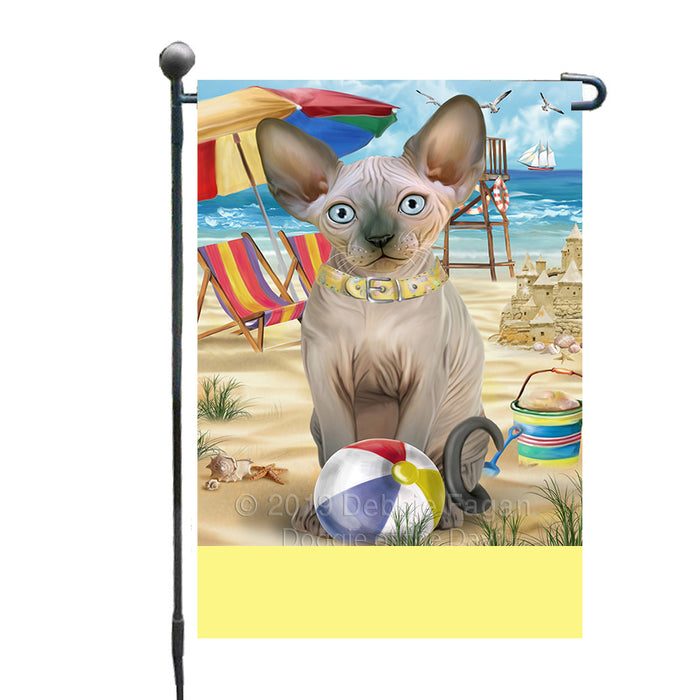 Personalized Pet Friendly Beach Sphynx Cat Custom Garden Flags GFLG-DOTD-A58440