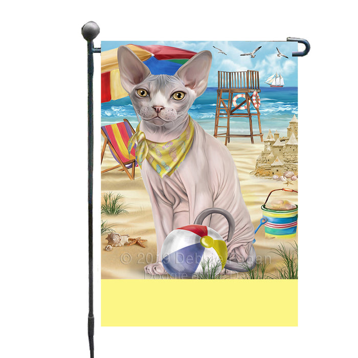 Personalized Pet Friendly Beach Sphynx Cat Custom Garden Flags GFLG-DOTD-A58441