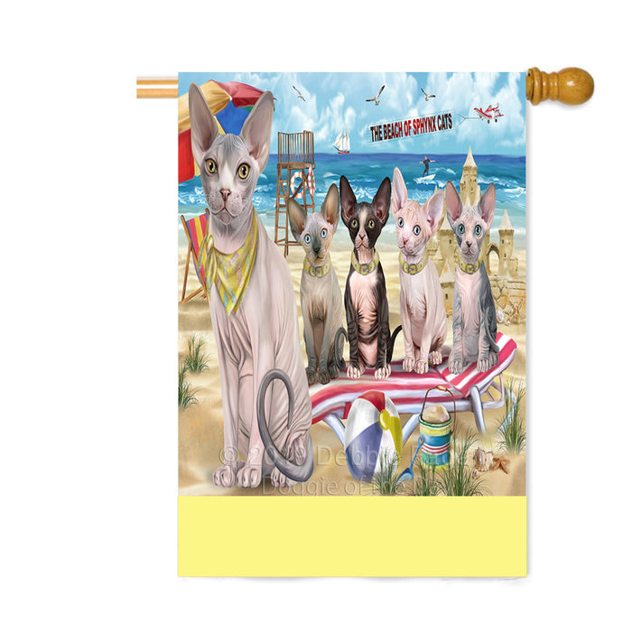 Personalized Pet Friendly Beach Sphynx Cats Custom House Flag FLG-DOTD-A58492