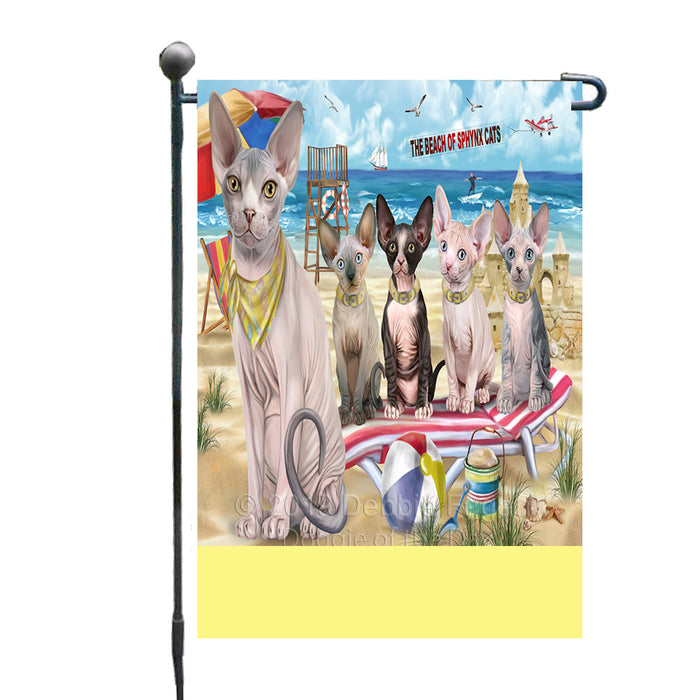 Personalized Pet Friendly Beach Sphynx Cats Custom Garden Flags GFLG-DOTD-A58436