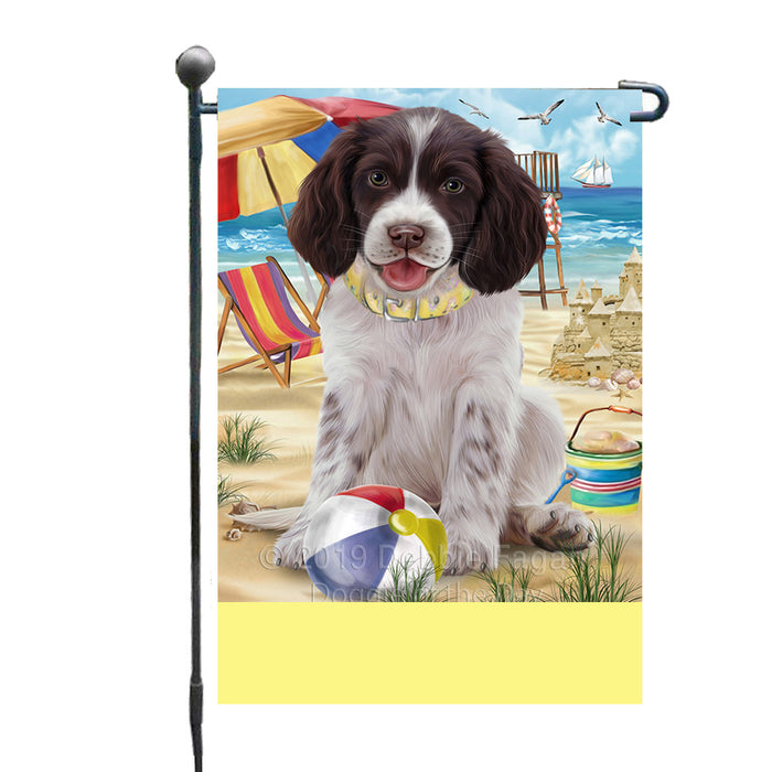 Personalized Pet Friendly Beach Springer Spaniel Dog Custom Garden Flags GFLG-DOTD-A58444