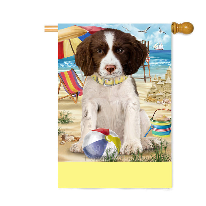 Personalized Pet Friendly Beach Springer Spaniel Dog Custom House Flag FLG-DOTD-A58501