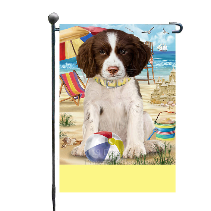 Personalized Pet Friendly Beach Springer Spaniel Dog Custom Garden Flags GFLG-DOTD-A58445