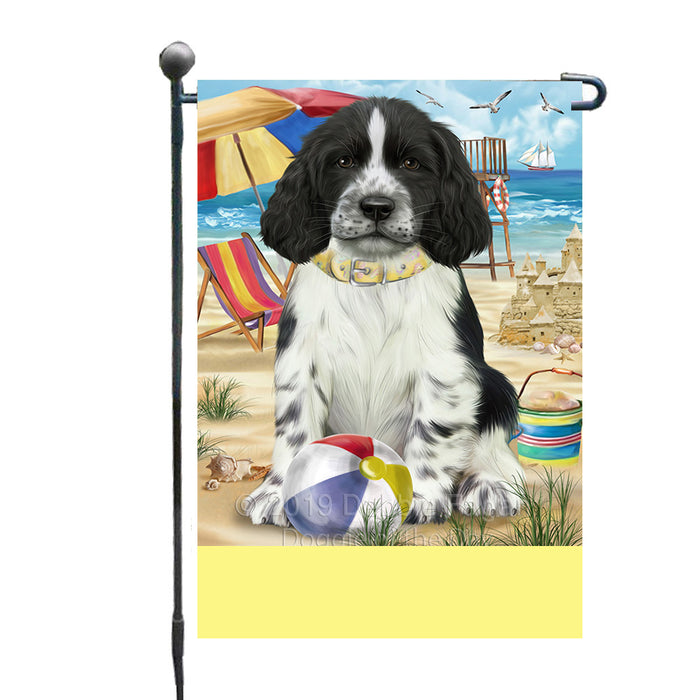 Personalized Pet Friendly Beach Springer Spaniel Dog Custom Garden Flags GFLG-DOTD-A58446