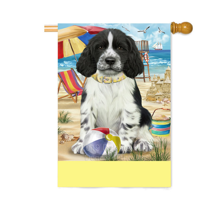 Personalized Pet Friendly Beach Springer Spaniel Dog Custom House Flag FLG-DOTD-A58502