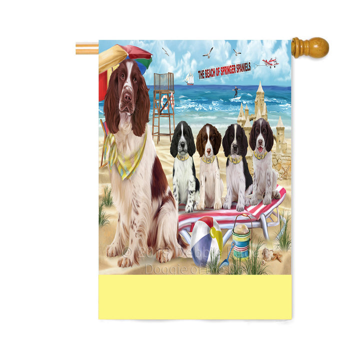 Personalized Pet Friendly Beach Springer Spaniel Dogs Custom House Flag FLG-DOTD-A58498