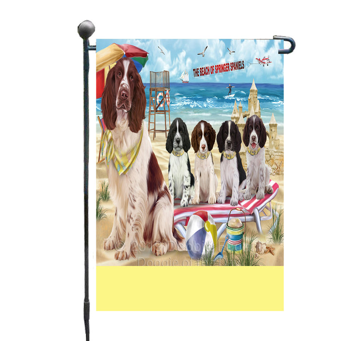 Personalized Pet Friendly Beach Springer Spaniel Dogs Custom Garden Flags GFLG-DOTD-A58442