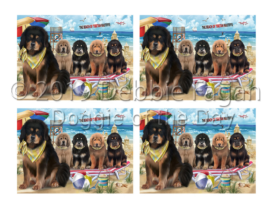 Pet Friendly Beach Tibetan Mastiff Dogs Placemat