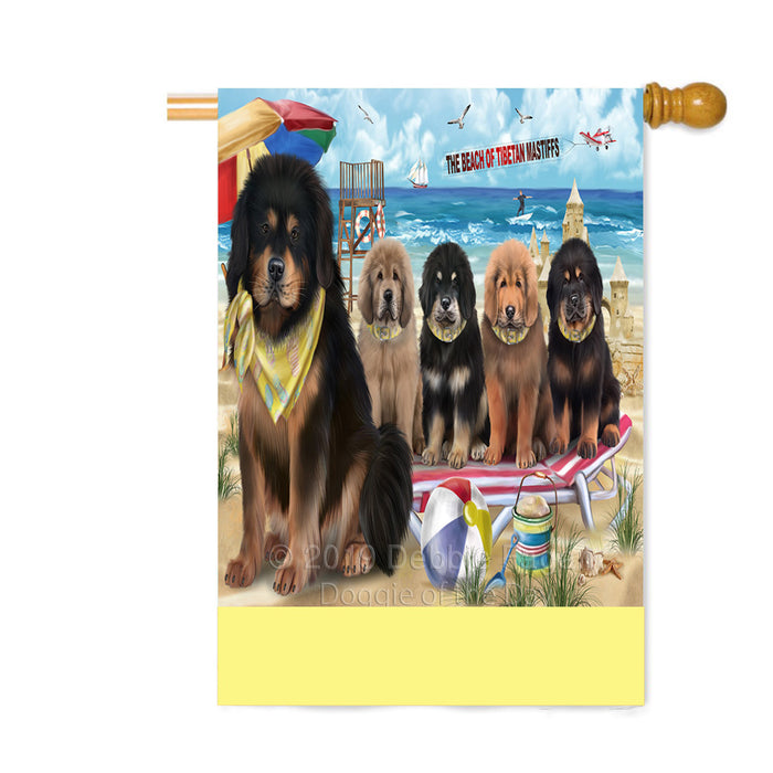 Personalized Pet Friendly Beach Tibetan Mastiff Dogs Custom House Flag FLG-DOTD-A58503