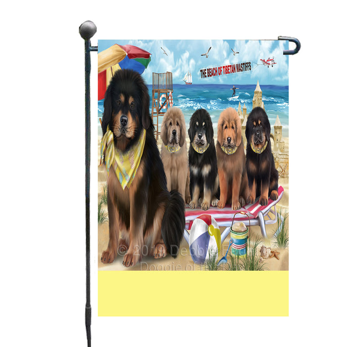 Personalized Pet Friendly Beach Tibetan Mastiff Dogs Custom Garden Flags GFLG-DOTD-A58447
