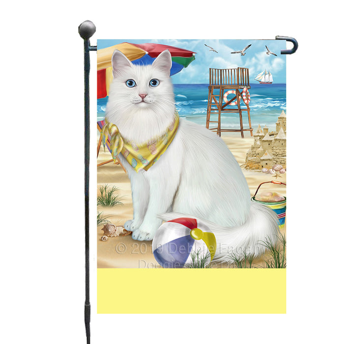 Personalized Pet Friendly Beach Turkish Angora Cat Custom Garden Flags GFLG-DOTD-A58463