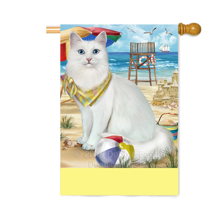 Personalized Pet Friendly Beach Turkish Angora Cat Custom House Flag FLG-DOTD-A58519