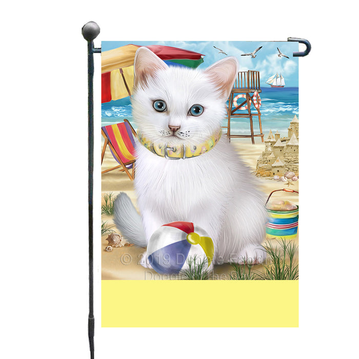 Personalized Pet Friendly Beach Turkish Angora Cat Custom Garden Flags GFLG-DOTD-A58464