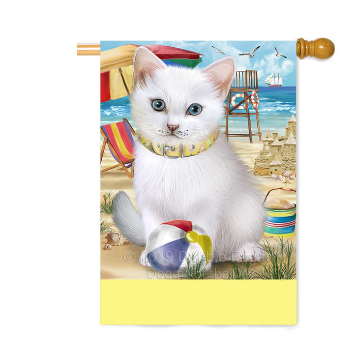 Personalized Pet Friendly Beach Turkish Angora Cat Custom House Flag FLG-DOTD-A58520