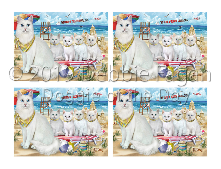 Pet Friendly Beach Turkish Angora Cats Placemat