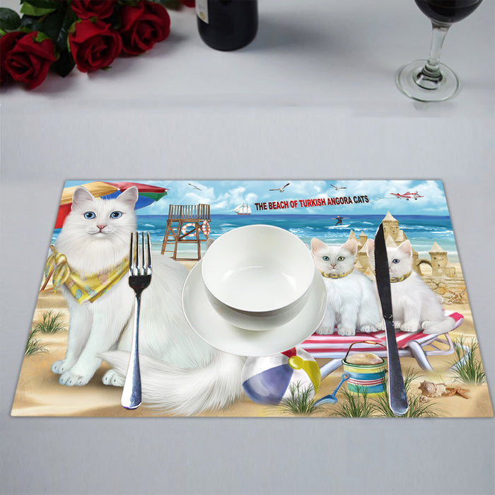Pet Friendly Beach Turkish Angora Cats Placemat
