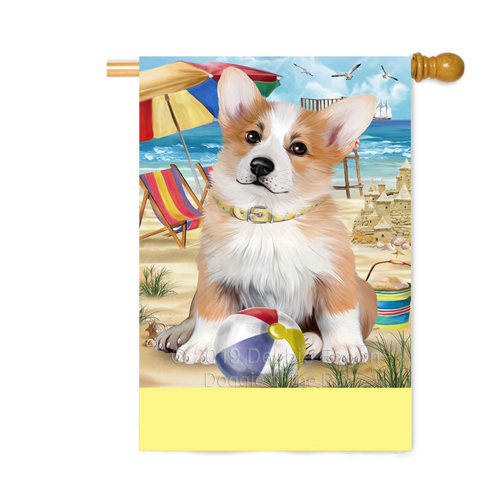 Personalized Pet Friendly Beach Welsh Corgi Dog Custom House Flag FLG-DOTD-A58532