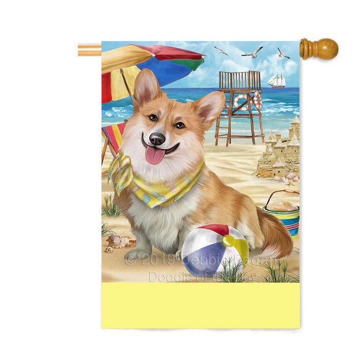 Personalized Pet Friendly Beach Welsh Corgi Dog Custom House Flag FLG-DOTD-A58535