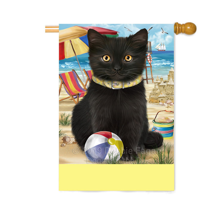 Personalized Pet Friendly Beach Black Cat Custom House Flag FLG-DOTD-A58257