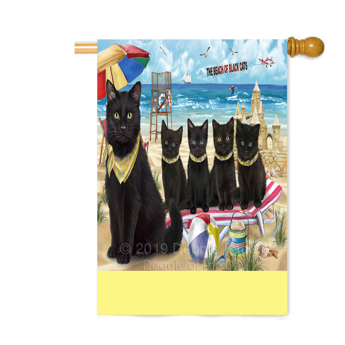 Personalized Pet Friendly Beach Black Cats Custom House Flag FLG-DOTD-A58256