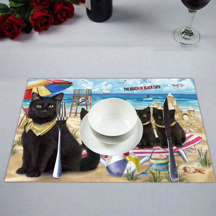 Pet Friendly Beach Black Cats Placemat