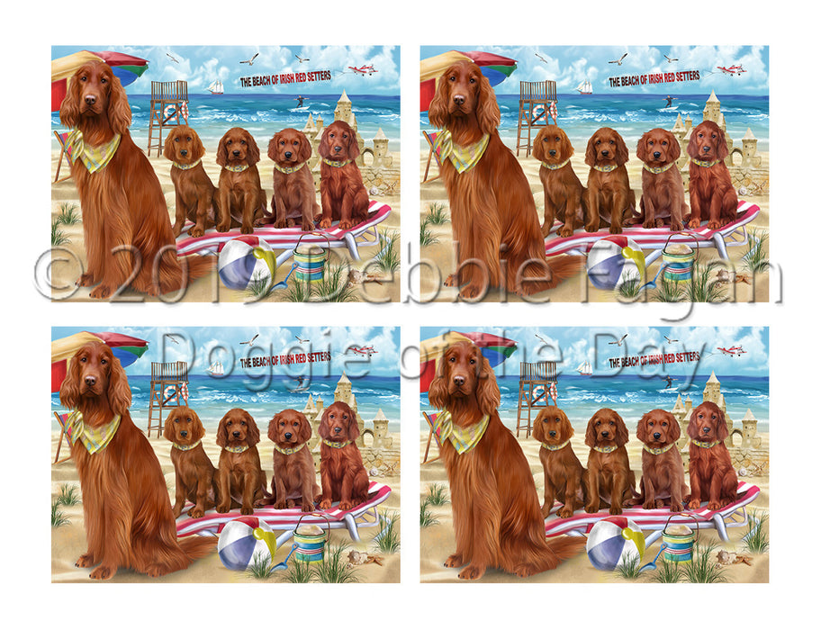 Pet Friendly Beach Irish Red Setter Dogs Placemat