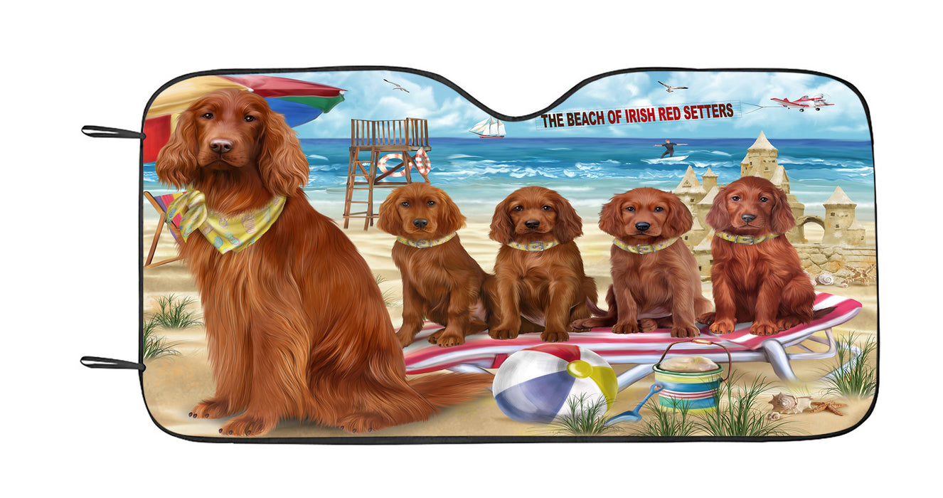 Pet Friendly Beach Irish Red Setter Dogs Car Sun Shade