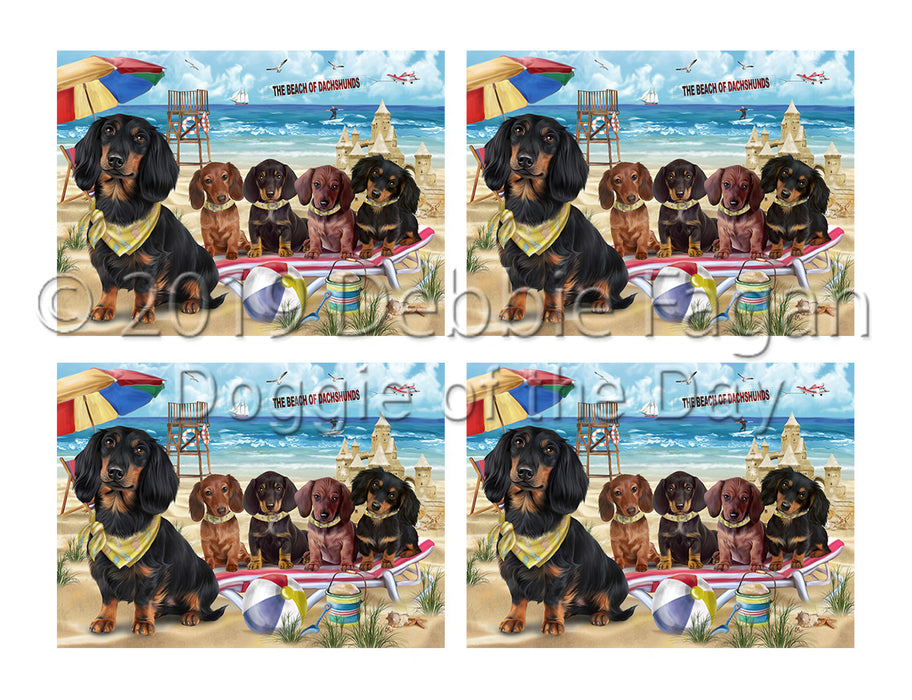 Pet Friendly Beach Dachshund Dogs Placemat