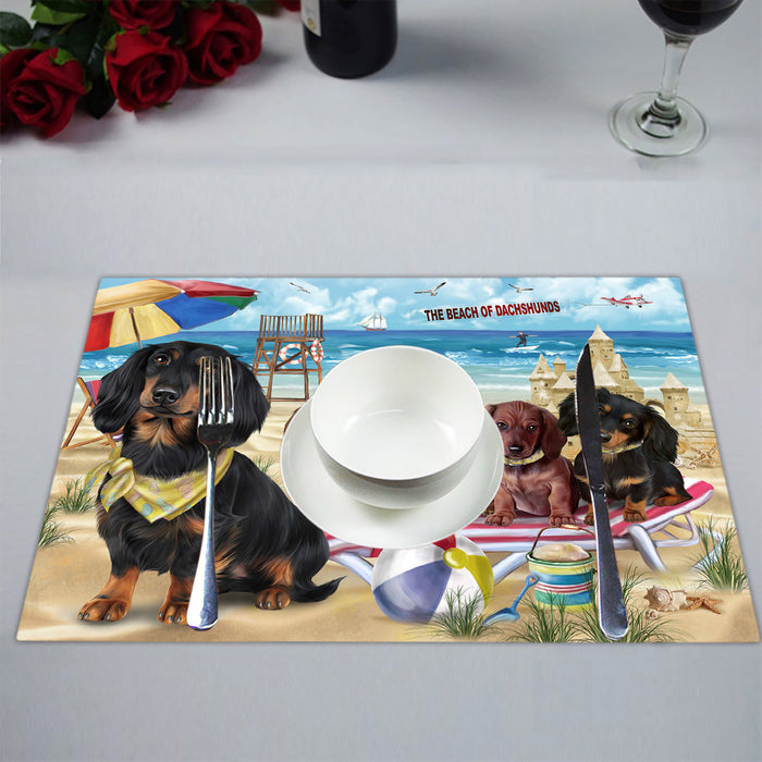 Pet Friendly Beach Dachshund Dogs Placemat