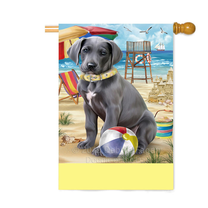 Personalized Pet Friendly Beach Great Dane Dog Custom House Flag FLG-DOTD-A58266