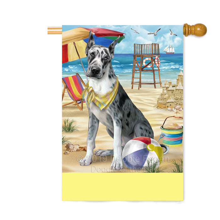 Personalized Pet Friendly Beach Great Dane Dog Custom House Flag FLG-DOTD-A58269
