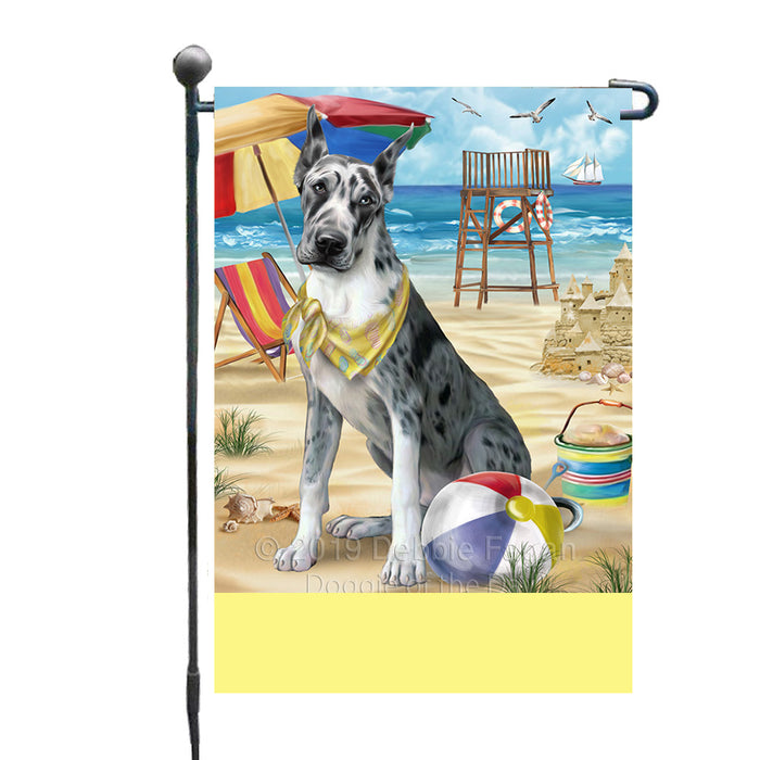 Personalized Pet Friendly Beach Great Dane Dog Custom Garden Flags GFLG-DOTD-A58213