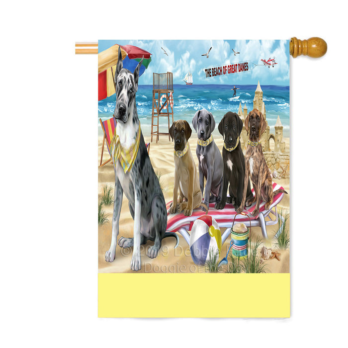 Personalized Pet Friendly Beach Great Dane Dogs Custom House Flag FLG-DOTD-A58264