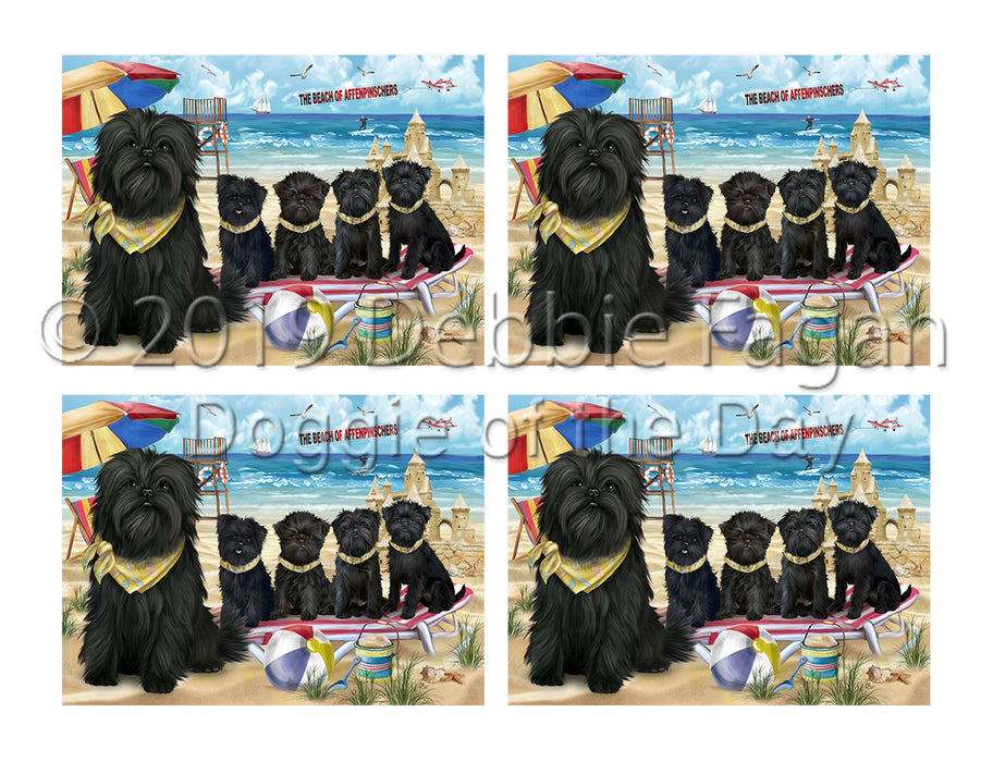 Pet Friendly Beach Affenpinscher Dogs Placemat