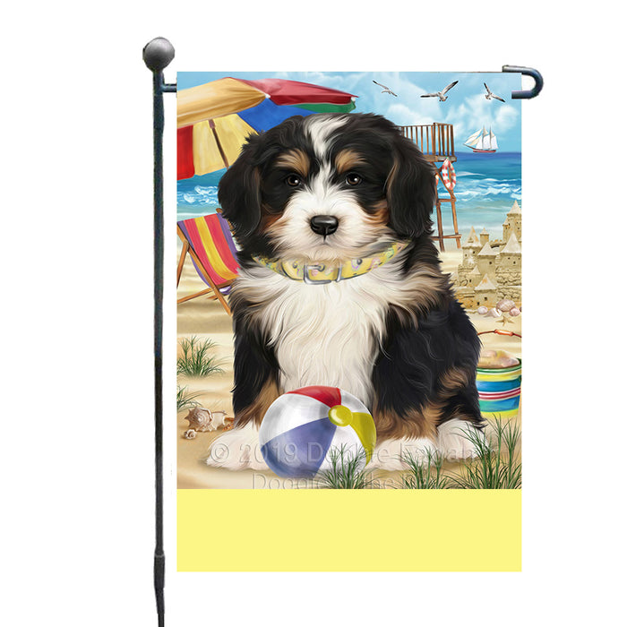 Personalized Pet Friendly Beach Bernedoodle Dog Custom Garden Flags GFLG-DOTD-A58266