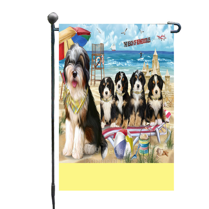 Personalized Pet Friendly Beach Bernedoodle Dogs Custom Garden Flags GFLG-DOTD-A58265