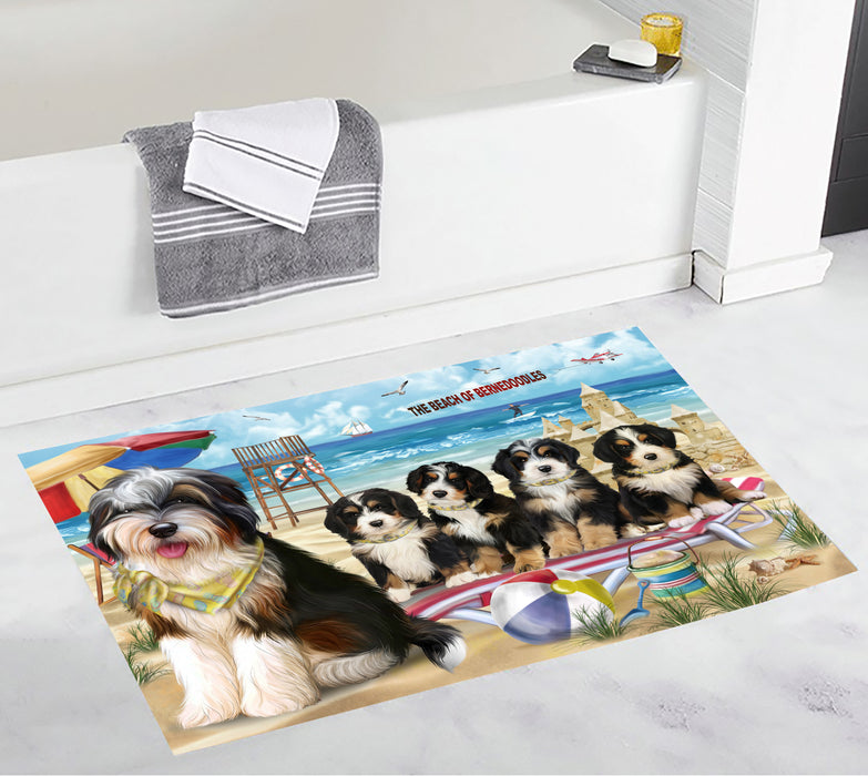 Pet Friendly Beach Bernedoodle Dogs Bath Mat