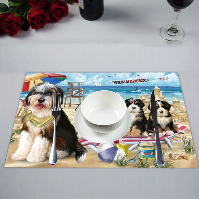 Pet Friendly Beach Bernedoodle Dogs Placemat