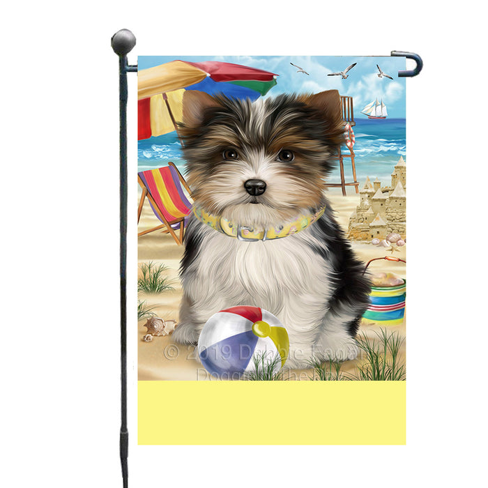 Personalized Pet Friendly Beach Biewer Terrier Dog Custom Garden Flags GFLG-DOTD-A58270